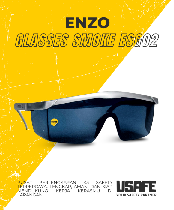 Enzo Safety Glasses Smoke