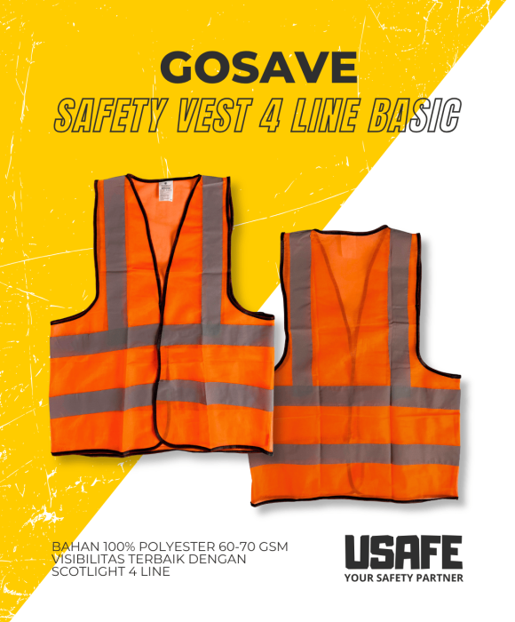 Gosave Vest 4 Line Orange